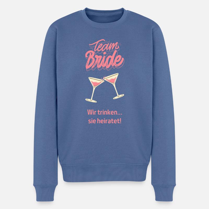 Team Bride - Männer Premium Bio Pullover - Taubenblau