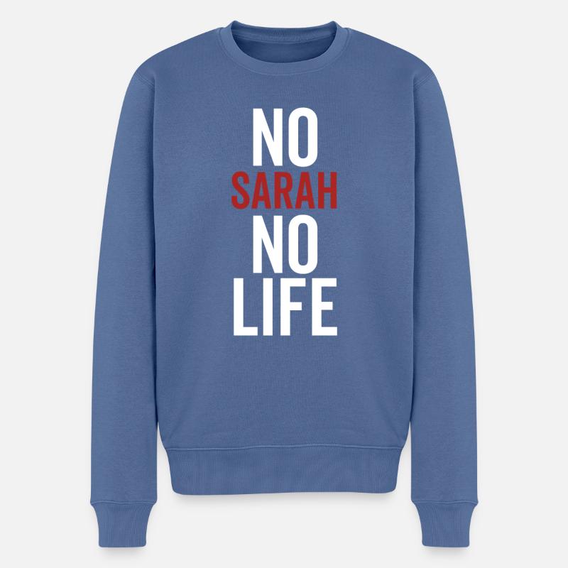 Pas de Sarah Pas de vie - Pull Premium bio Homme - bleu pigeon