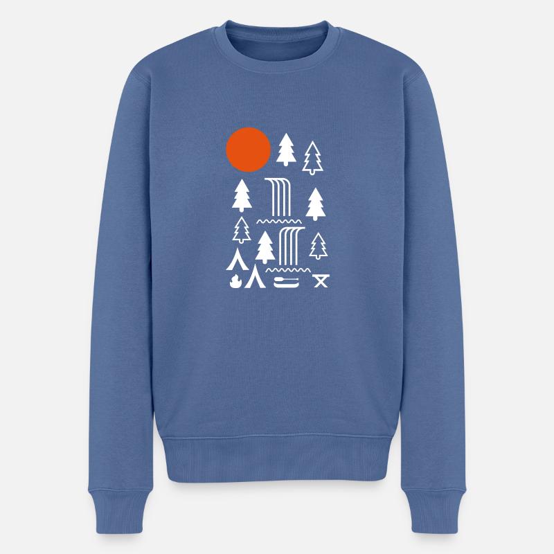 Camping - Männer Premium Bio Pullover - Taubenblau
