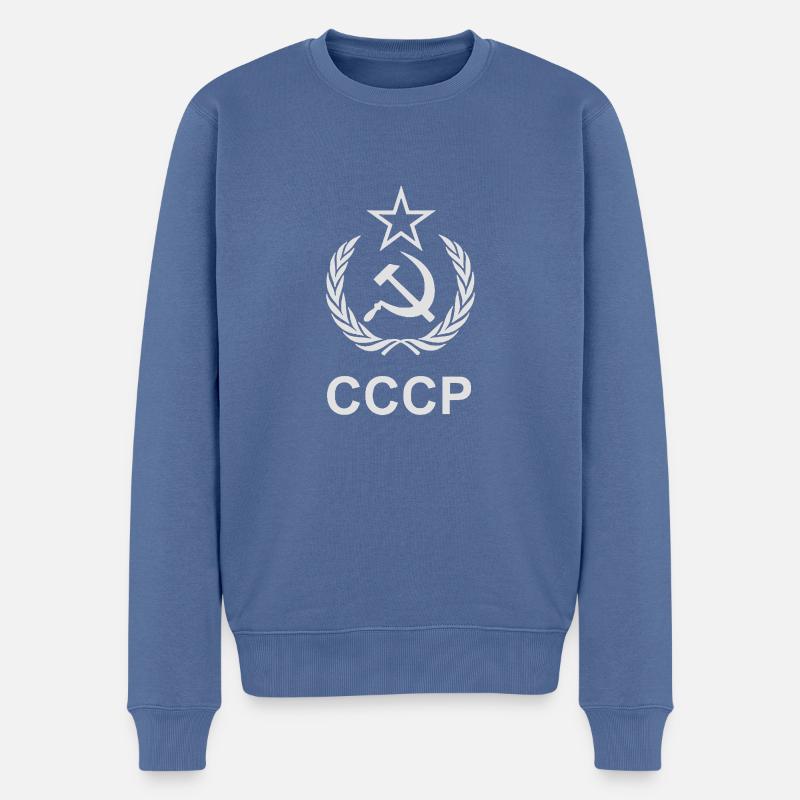 RUSSLAND - Männer Premium Bio Pullover - Taubenblau
