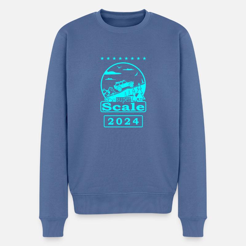 superScale Logo cyan - Männer Premium Bio Pullover - Taubenblau