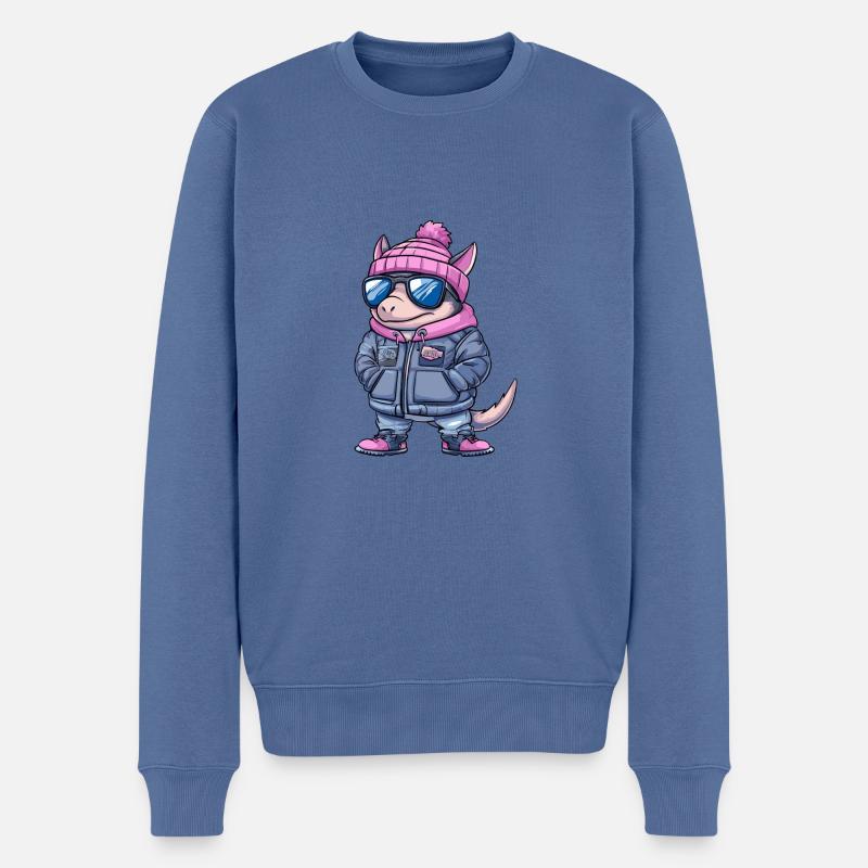 Gürteltier Winter - Männer Premium Bio Pullover - Taubenblau