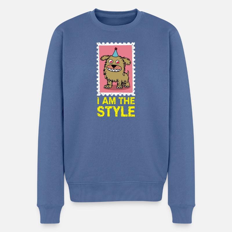 Dogstyle - Männer Premium Bio Pullover - Taubenblau