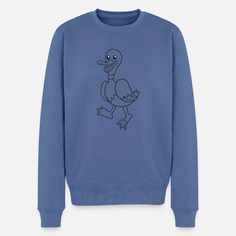 Ente, Enten, Vogel, Geschenk, Geschenkidee - Männer Premium Bio Pullover - Taubenblau