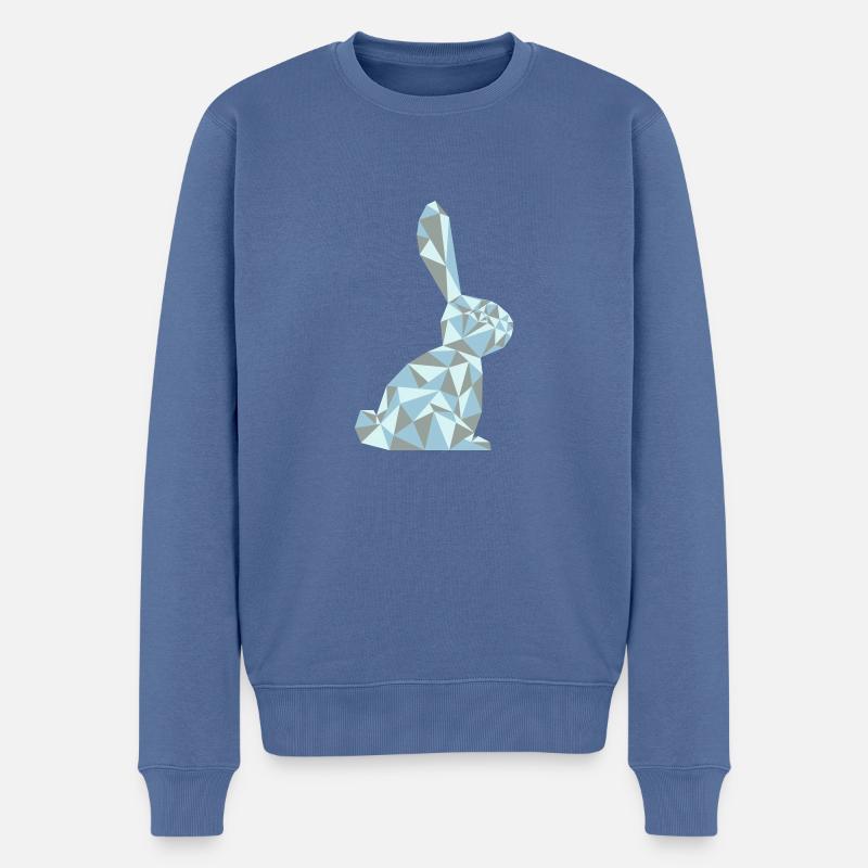 Hase - Männer Premium Bio Pullover - Taubenblau