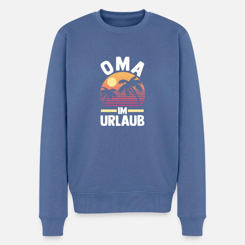 Vacancier Grand-mère Mamie - Pull Premium bio Homme - bleu pigeon