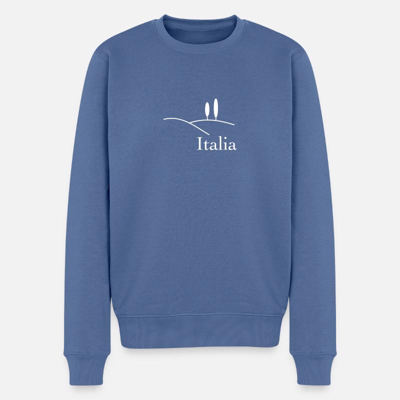 italia - Männer Premium Bio Pullover - Taubenblau