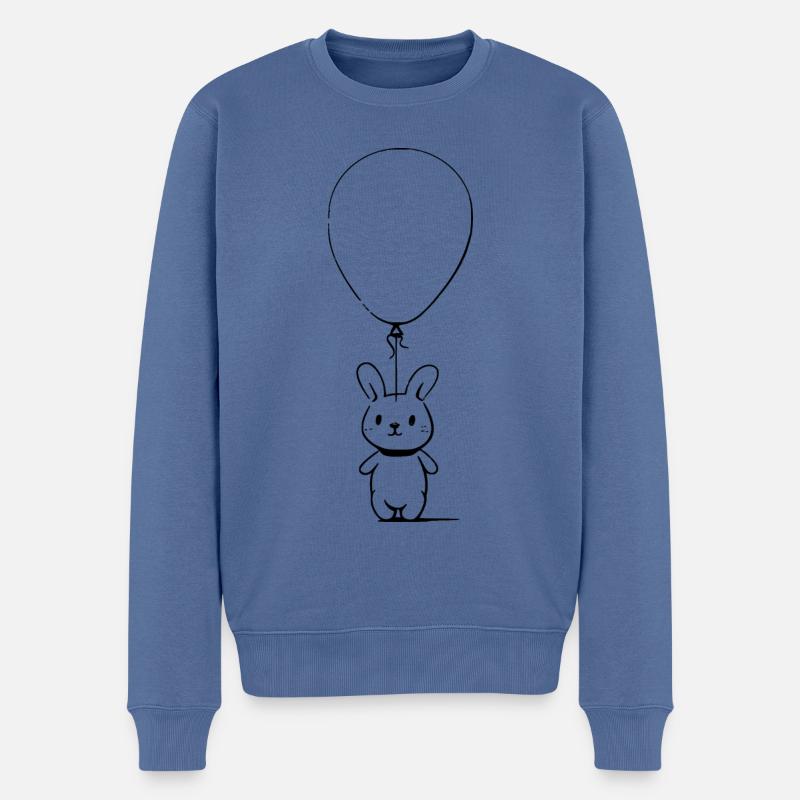Ballonhase - Männer Premium Bio Pullover - Taubenblau