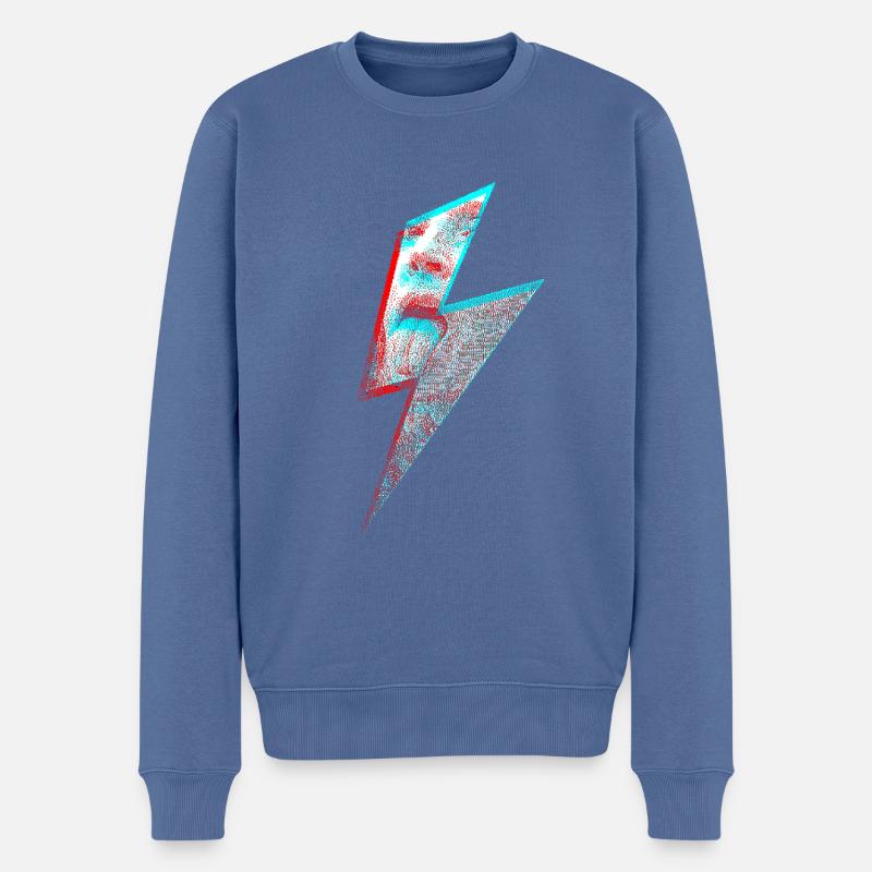 Rebellen-Blitz-Lecken - Männer Premium Bio Pullover - Taubenblau