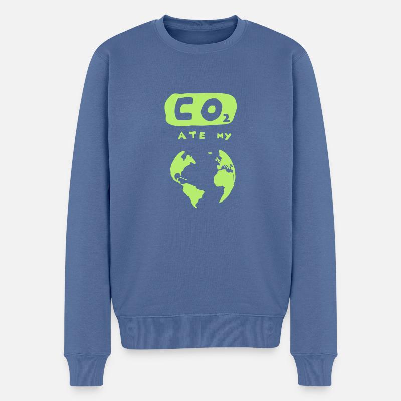 co2 - Männer Premium Bio Pullover - Taubenblau