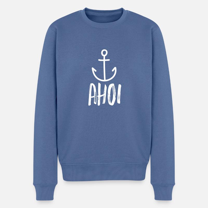 Ahoi! Anker - Männer Premium Bio Pullover - Taubenblau