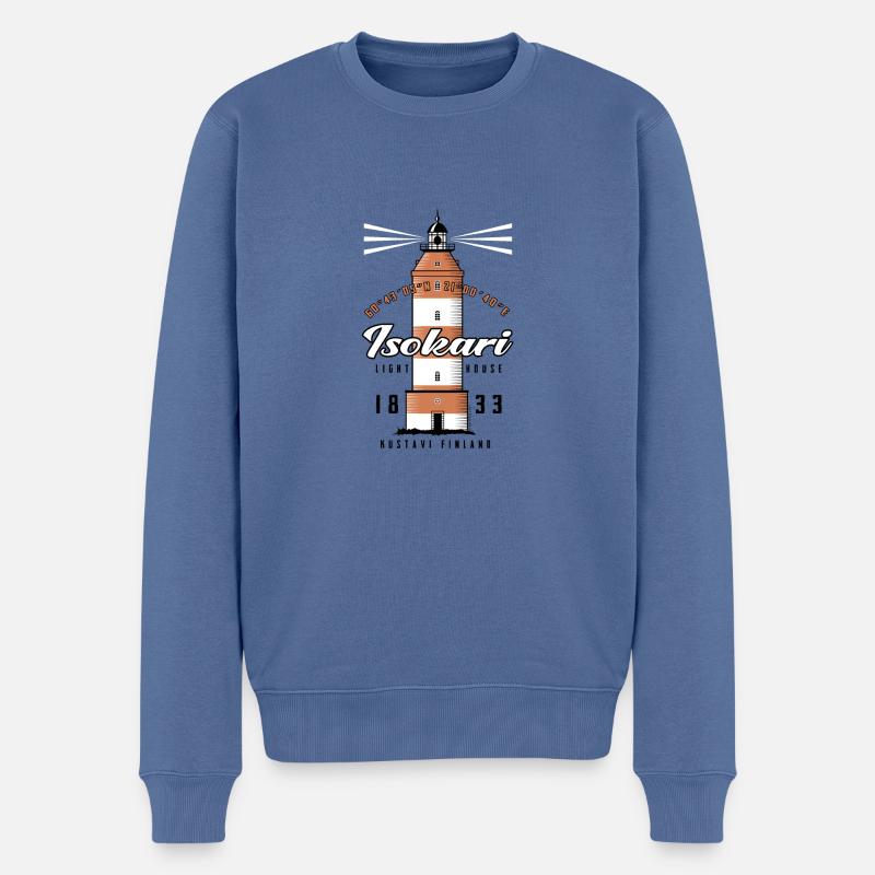 ISOKARI LEUCHTTURM - Textilien und Geschenke. - Männer Premium Bio Pullover - Taubenblau