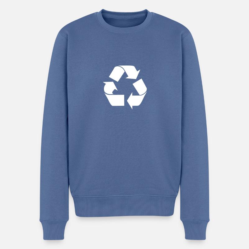 Recycle - Männer Premium Bio Pullover - Taubenblau