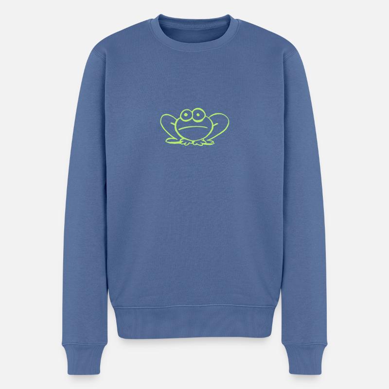 Pfeilgiftfrosch - Männer Premium Bio Pullover - Taubenblau