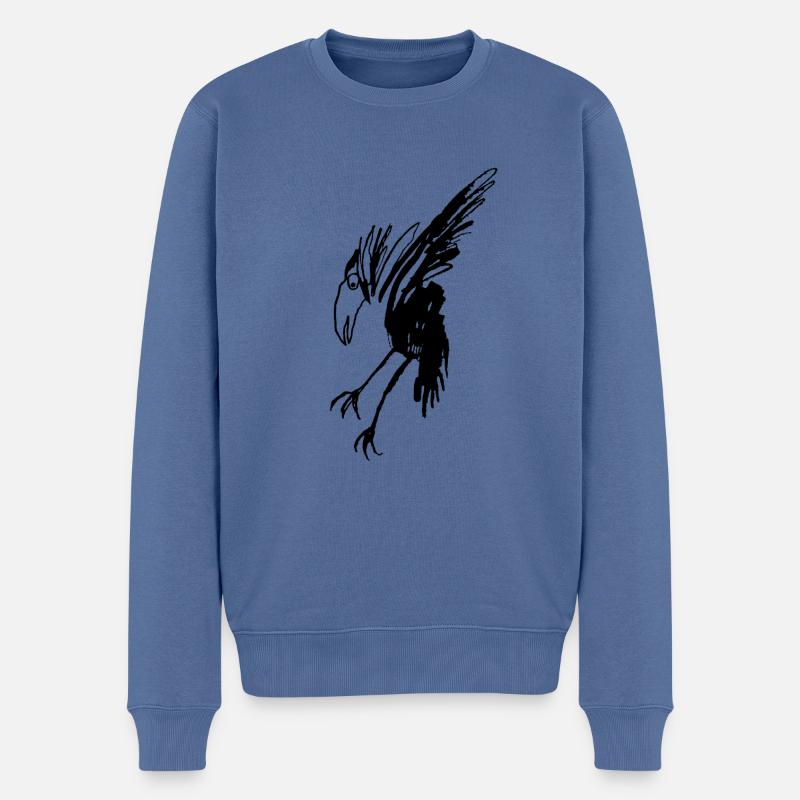 Krickelvogel - Männer Premium Bio Pullover - Taubenblau