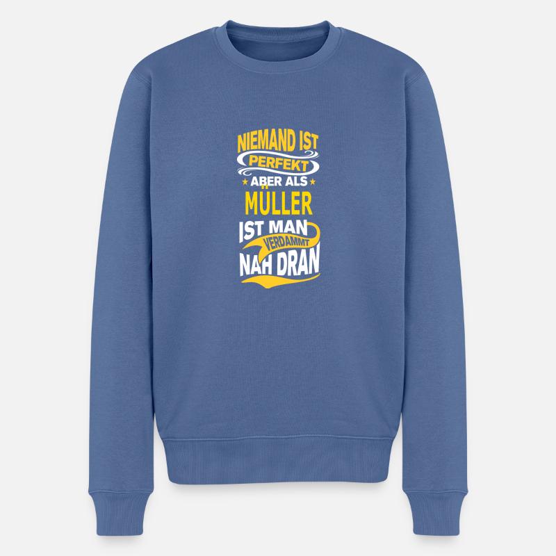 MÜLLER - Männer Premium Bio Pullover - Taubenblau