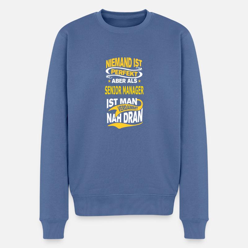 SENIOR MANAGER - Männer Premium Bio Pullover - Taubenblau