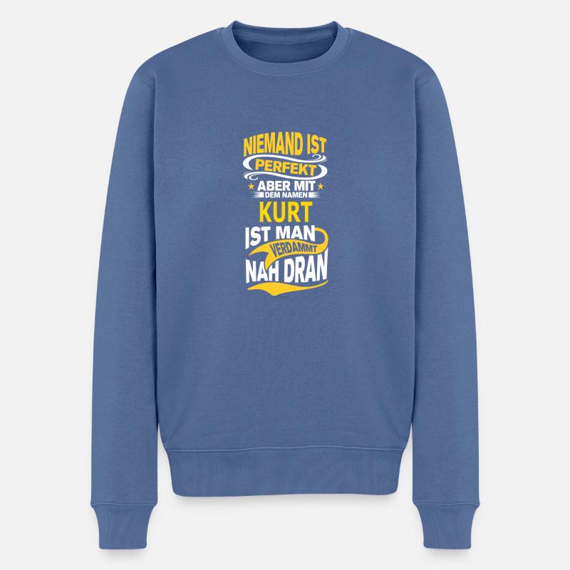 KURT - Männer Premium Bio Pullover - Taubenblau