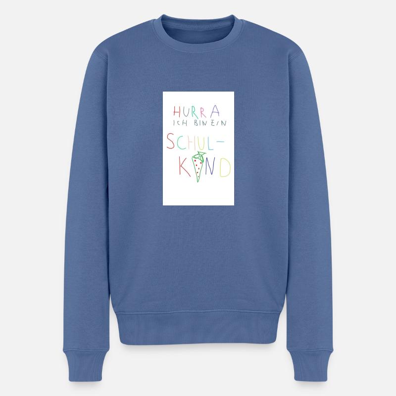 Schulkind, Einschulung, Geschenk - Männer Premium Bio Pullover - Taubenblau