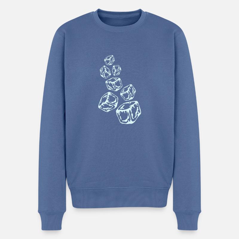 Ice Cubes Design - Pull Premium bio Homme - bleu pigeon