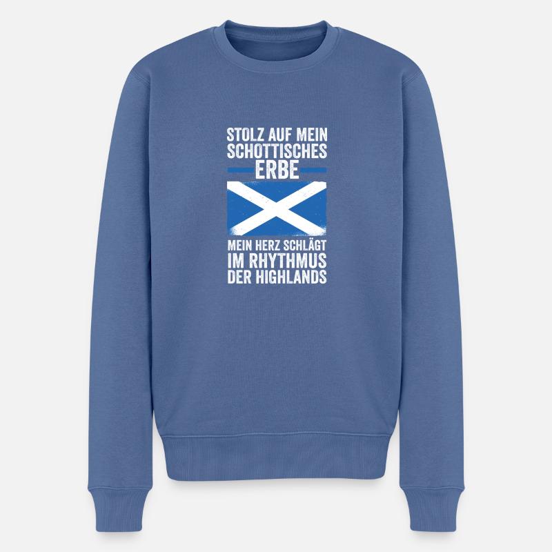 Ecossais Ecosse Ecosse Ecosse - Pull Premium bio Homme - bleu pigeon