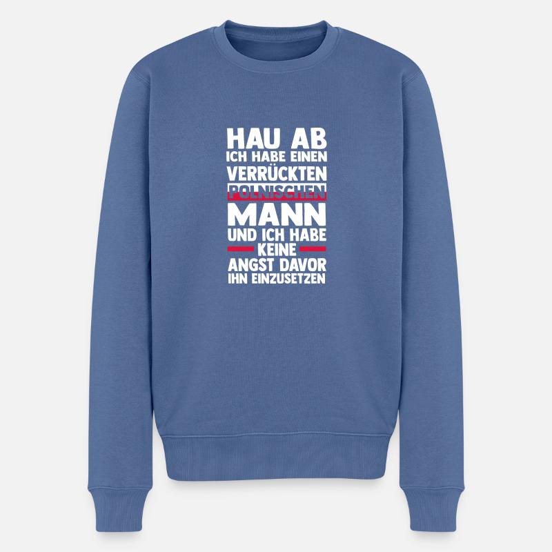 Pole Polen - Männer Premium Bio Pullover - Taubenblau