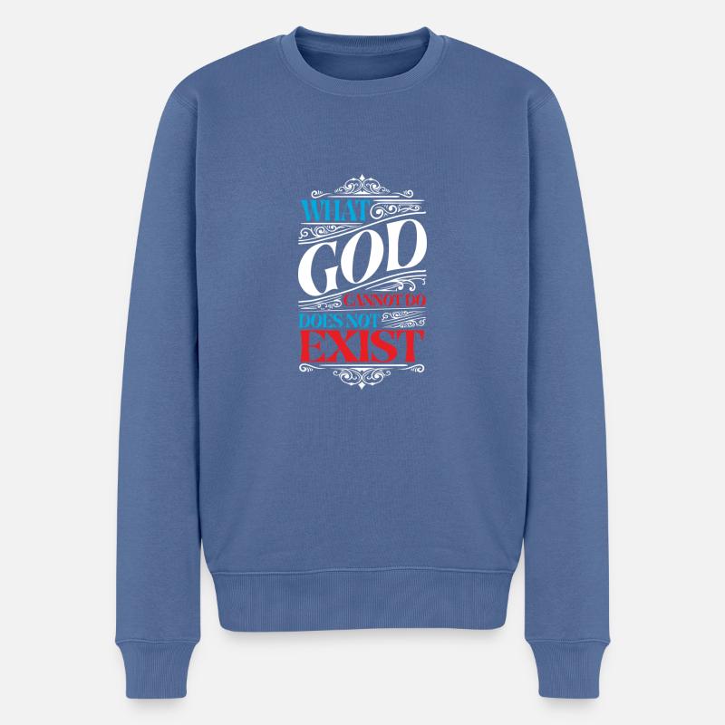 What God Cannot Do Does Not Exist NSPPD - Men's Premium Organic Jumper - stone blue