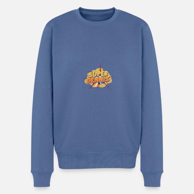 Dennis - Männer Premium Bio Pullover - Taubenblau