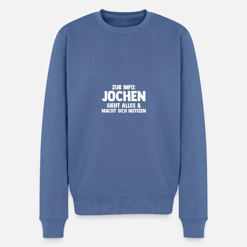 Jochen - Männer Premium Bio Pullover - Taubenblau