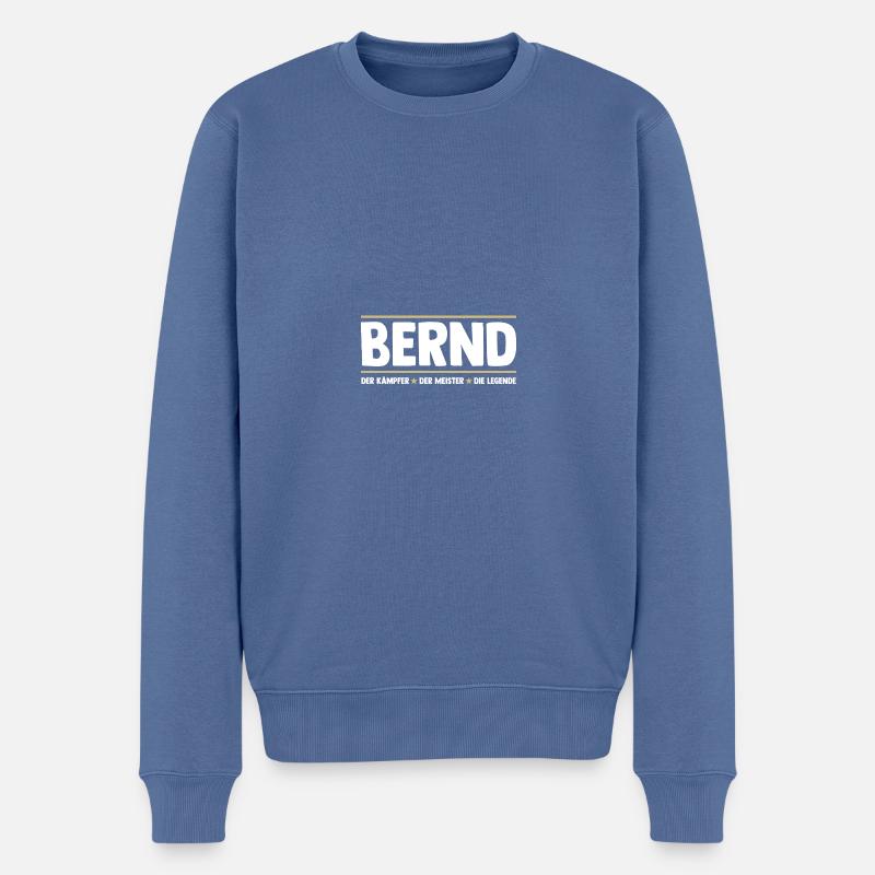 Bernd - Pull Premium bio Homme - bleu pigeon