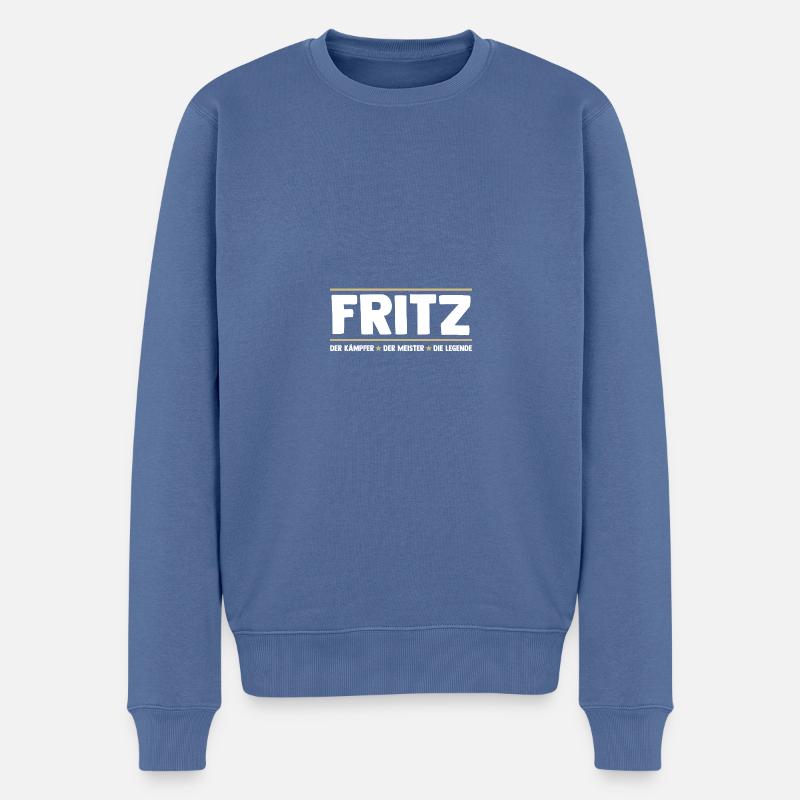 Fritz - Pull Premium bio Homme - bleu pigeon