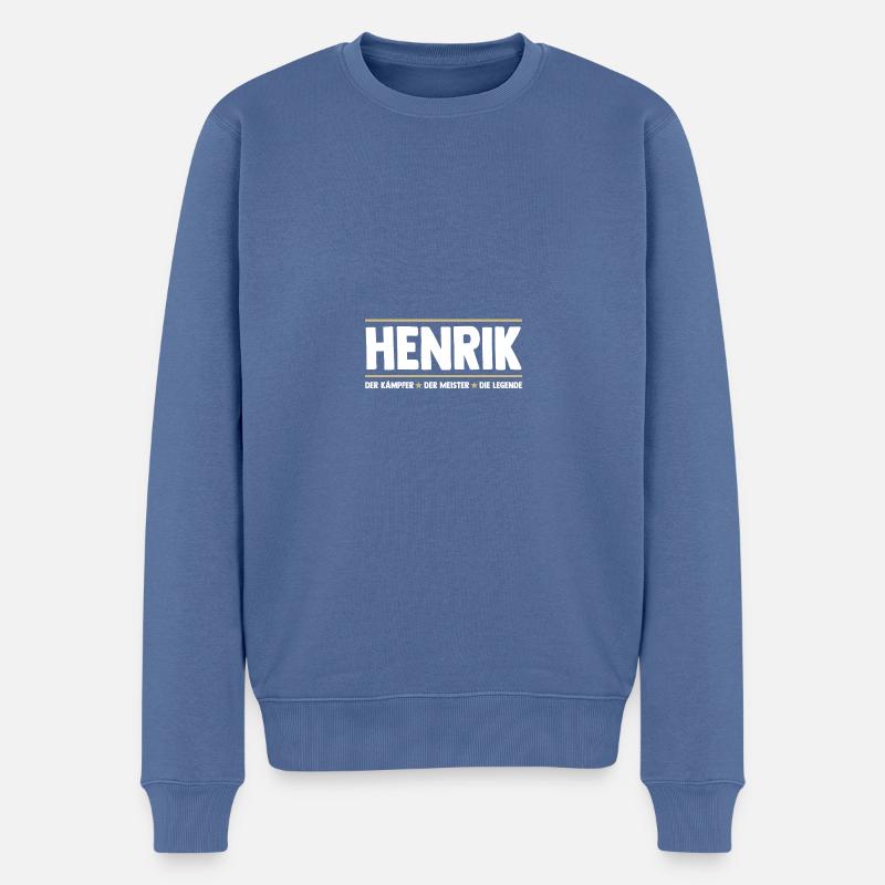 Henrik - Männer Premium Bio Pullover - Taubenblau