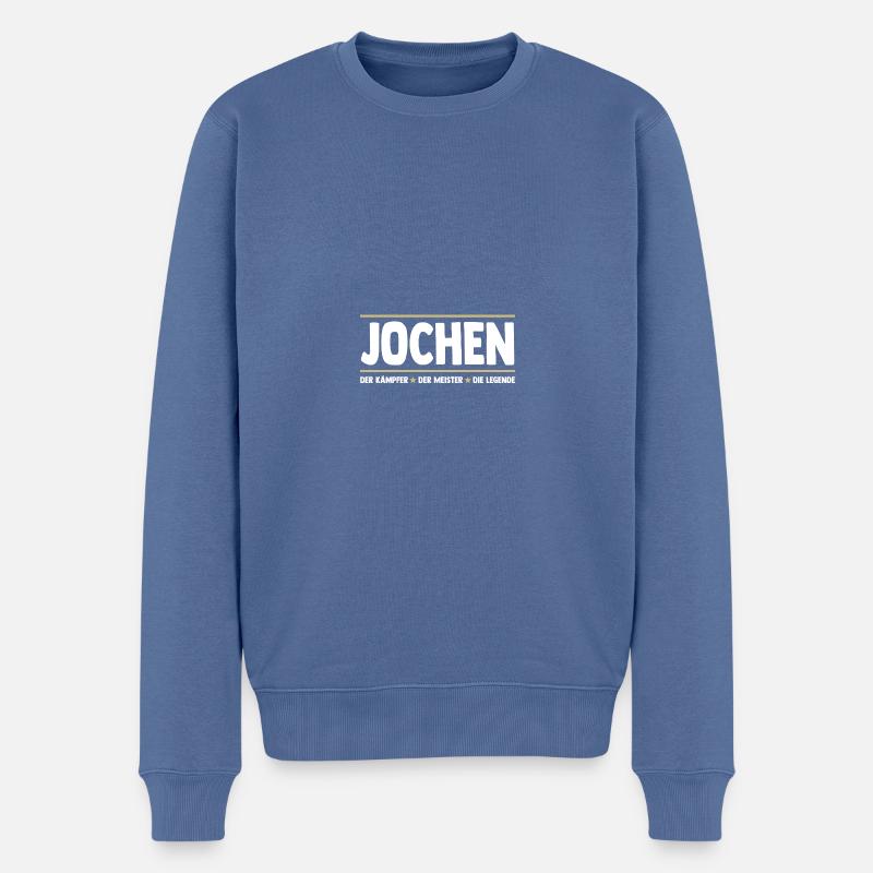 Jochen - Männer Premium Bio Pullover - Taubenblau