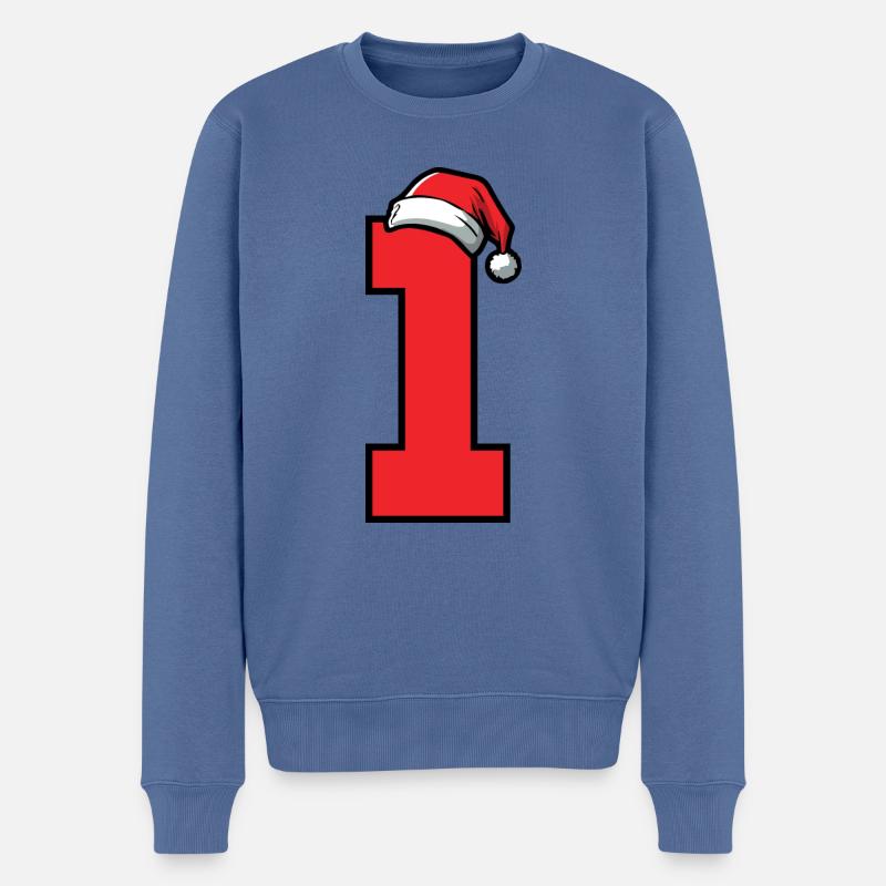 1 numéro de Noël - Pull Premium bio Homme - bleu pigeon
