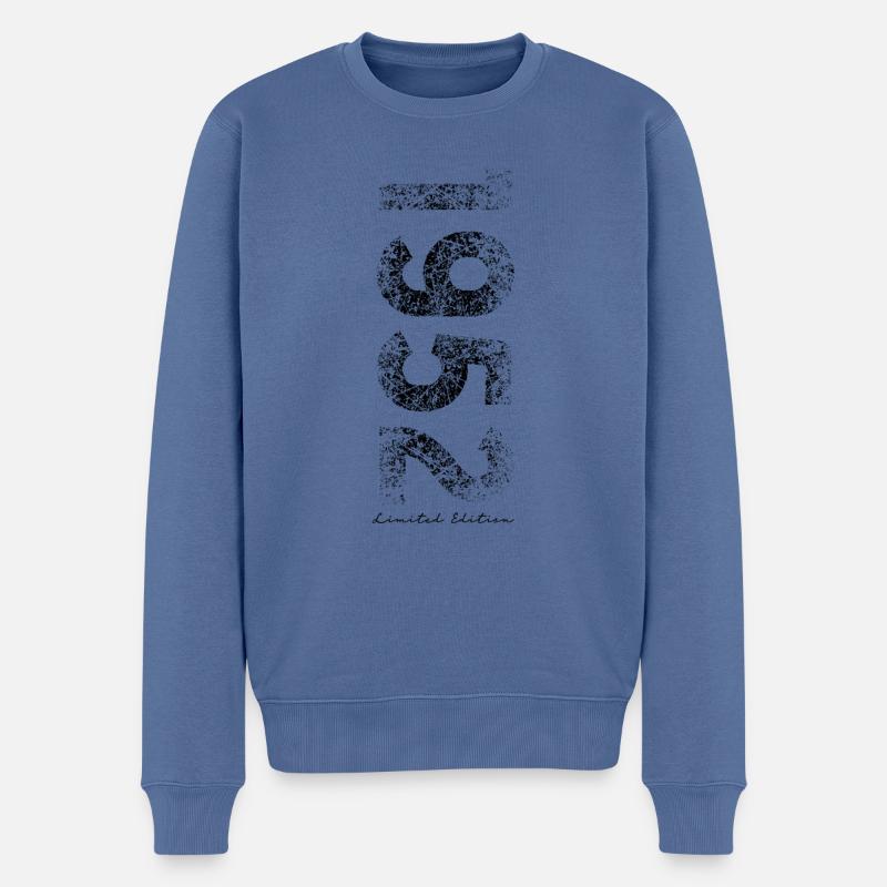 Limited Edition 1952 - Black - Männer Premium Bio Pullover - Taubenblau