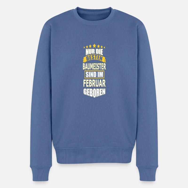 BAUMEISTER - Männer Premium Bio Pullover - Taubenblau