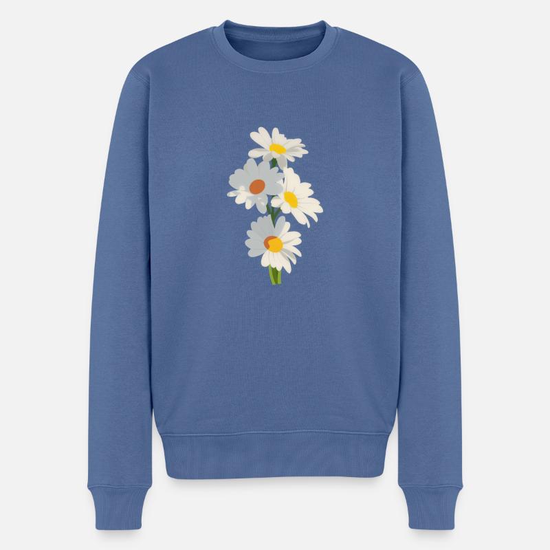 Strauß aus Gänseblümchen - Männer Premium Bio Pullover - Taubenblau