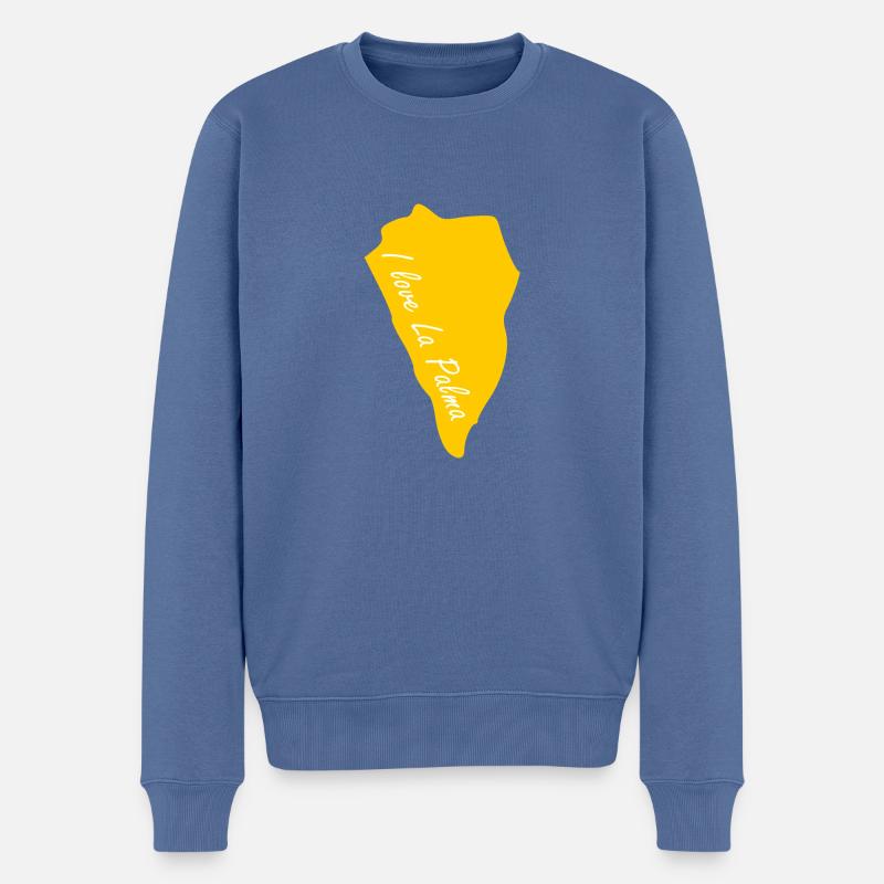 I love La Palma - Männer Premium Bio Pullover - Taubenblau