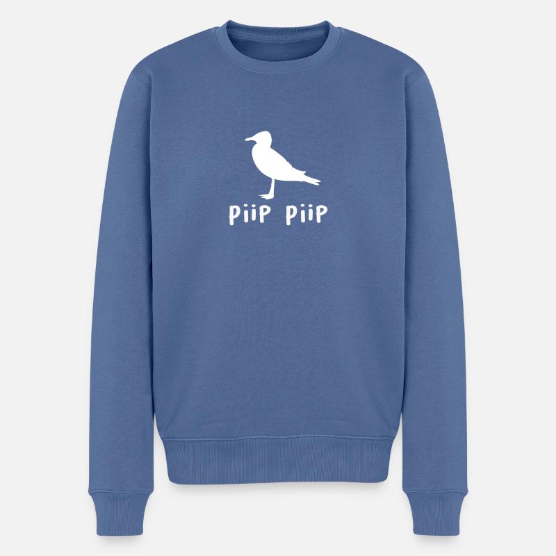 Vogel macht Piip Piip - Männer Premium Bio Pullover - Taubenblau