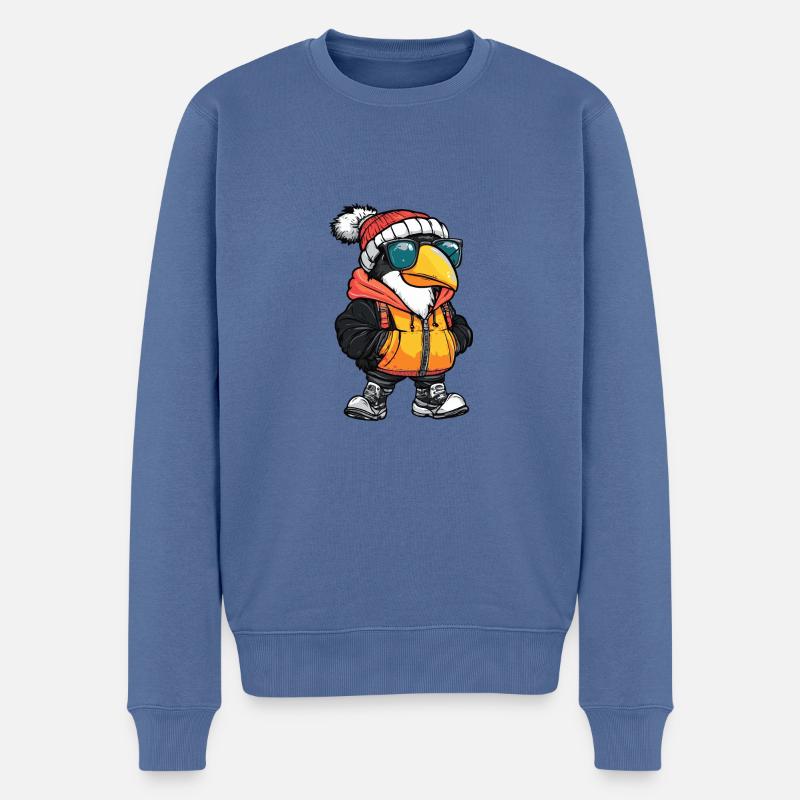 Tukan Vogel Winter - Männer Premium Bio Pullover - Taubenblau