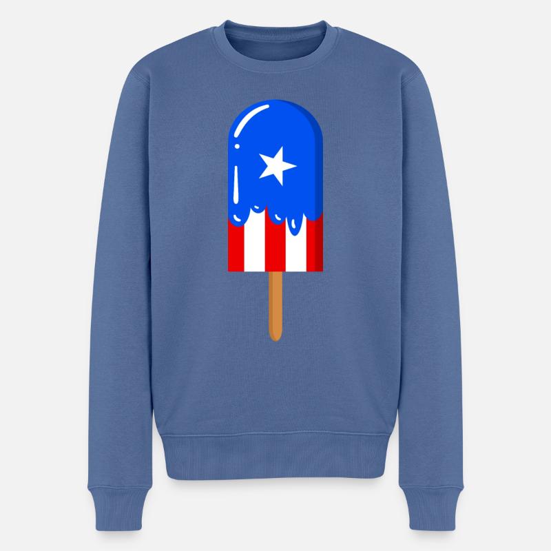 Puerto Rico - Männer Premium Bio Pullover - Taubenblau