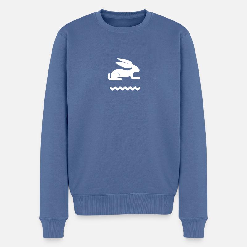 Ägyptisches Hase - Männer Premium Bio Pullover - Taubenblau
