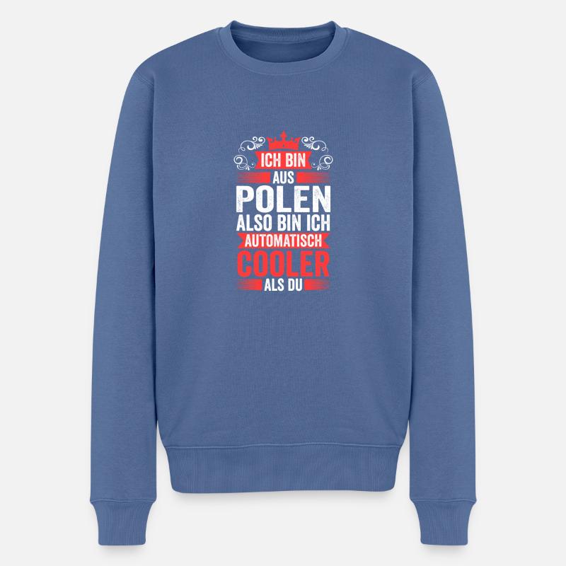 Polonais Pologne - Pull Premium bio Homme - bleu pigeon