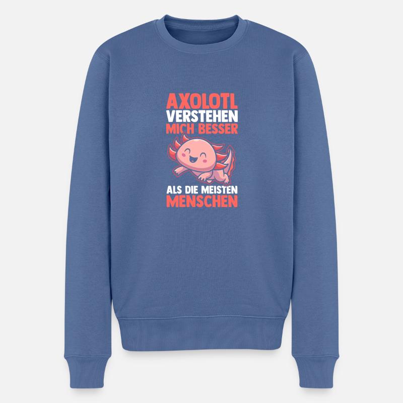 Axolotl - Pull Premium bio Homme - bleu pigeon