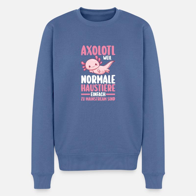 Axolotl - Pull Premium bio Homme - bleu pigeon