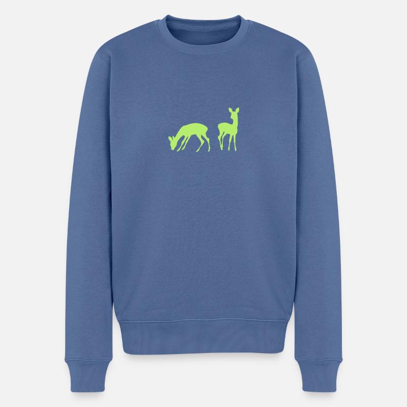 Cerf - Pull Premium bio Homme - bleu pigeon