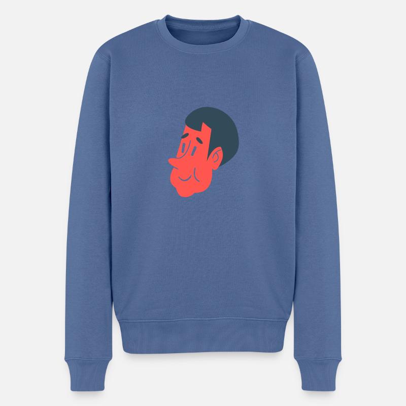 Kingdom - boy's head - Männer Premium Bio Pullover - Taubenblau
