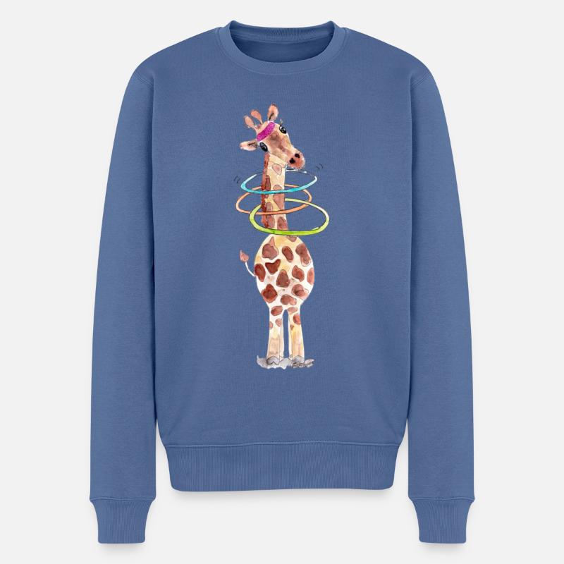 Girafe de Hula - Pull Premium bio Homme - bleu pigeon