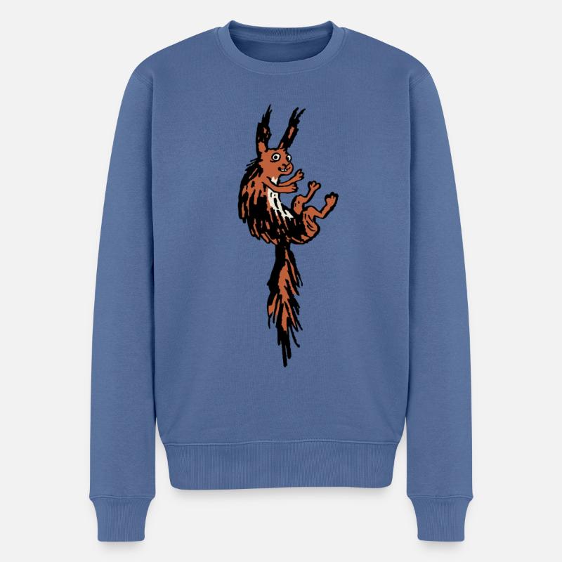 Eichhörnchen - Männer Premium Bio Pullover - Taubenblau