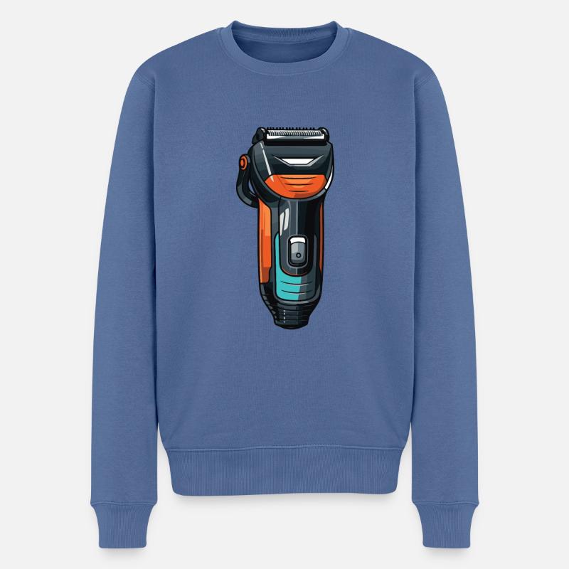Haarschneidemaschine Friseur - Männer Premium Bio Pullover - Taubenblau